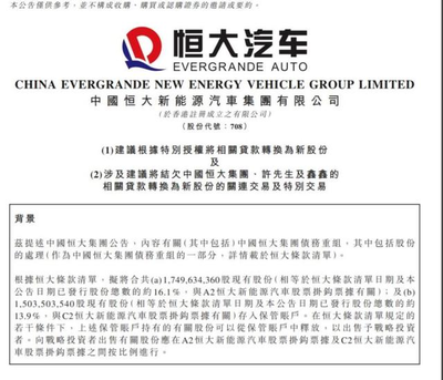 恒大汽車(chē)宣布獲紐頓集團(tuán)5億美元戰(zhàn)略投資 全部用于天津工廠